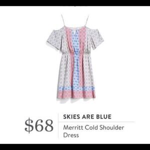 𝅺SKIES are Blue Cold Shoulder Dress